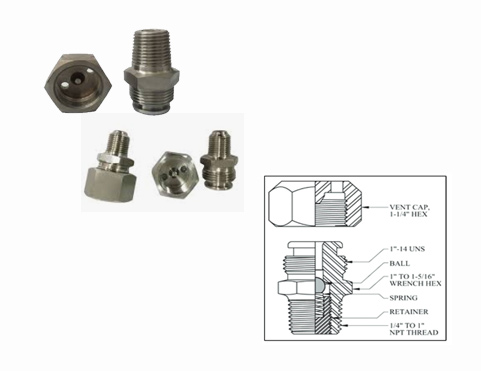 Vented Cap Body Grease Fittings